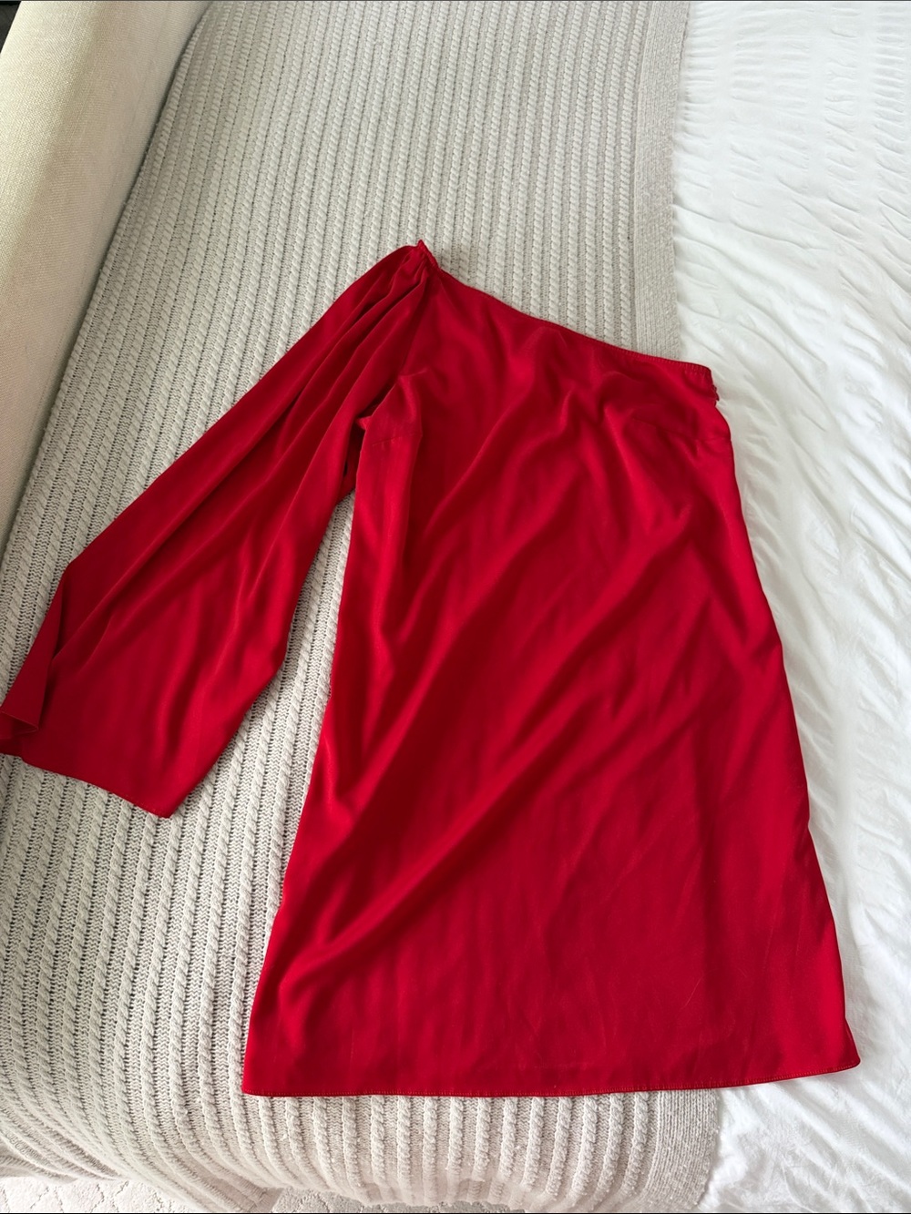 Primark Red One-Shoulder Dress with Long Sleeve - Picture 1 of 1